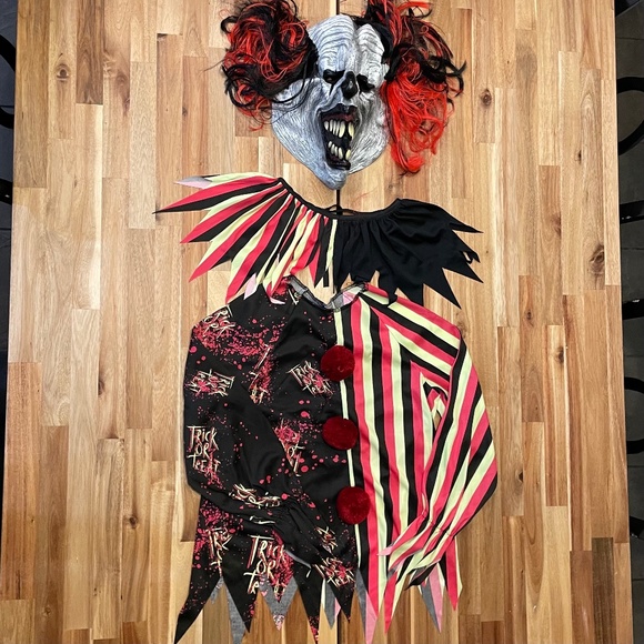 Glow in the Dark Scary Clown Costume Child small (6-8) - Picture 3 of 7